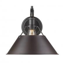  3306-1W BLK-RBZ - Orwell 1-Light Wall Sconce in Matte Black with Rubbed Bronze